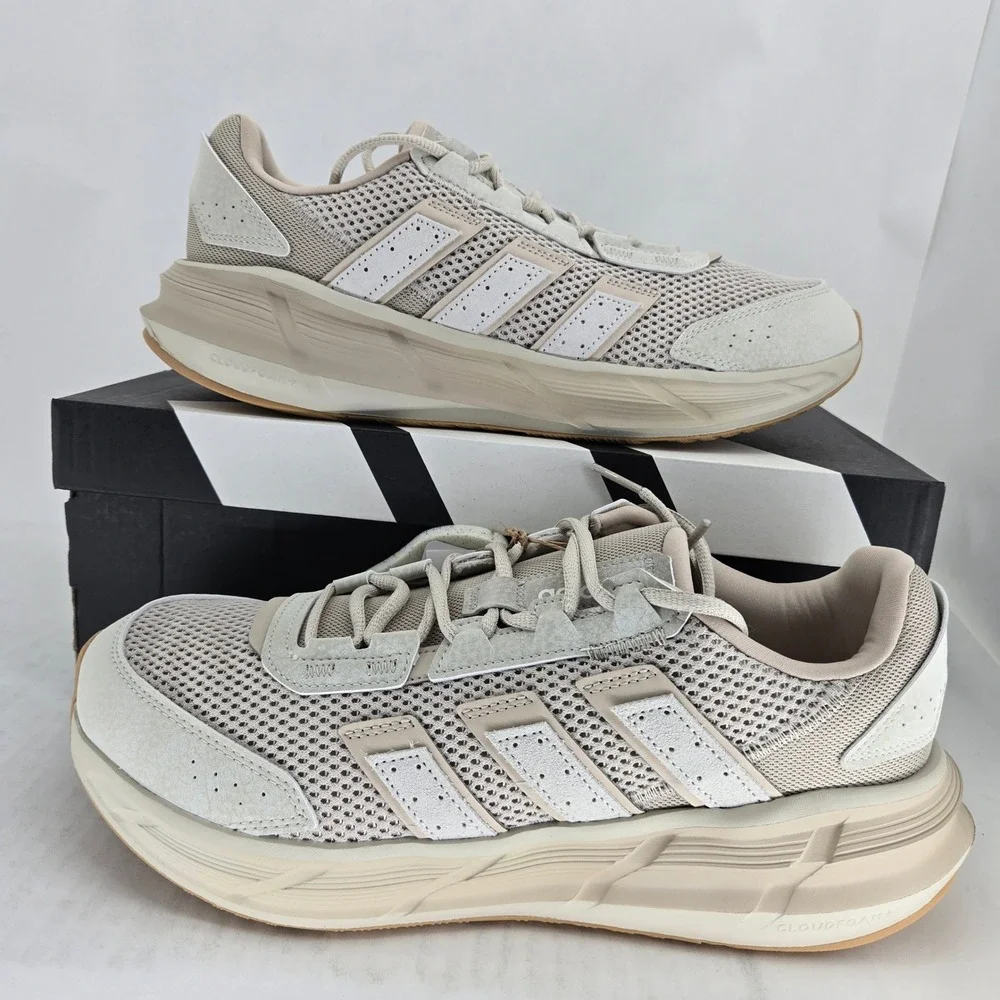 Adidas Astrastar Mens 10 Sportswear Shoes Tan White KI9249 Cloudfoam Sneakers